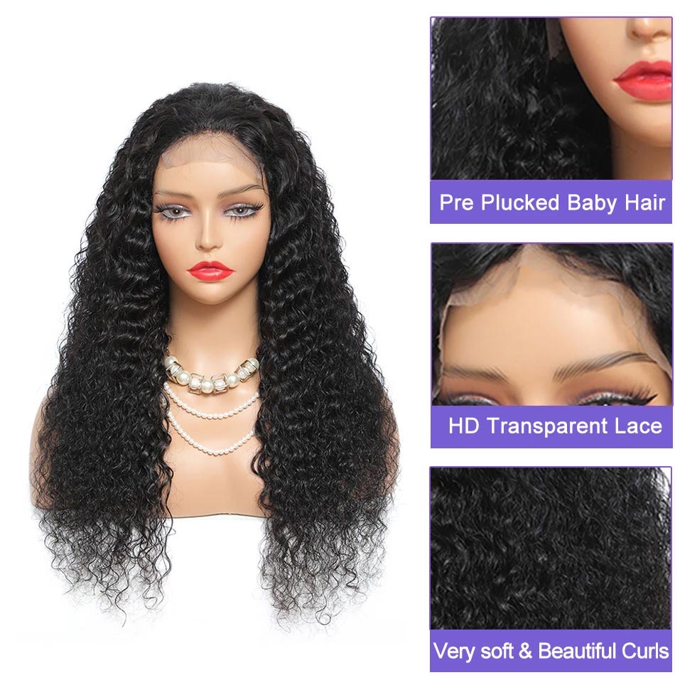 Deep Wave Lace Frontal Wig Human Hair 13x4 4x4 Closure Deepwave Perruque Cheveux Humain Cheap Wig On Promotion With Free Ship