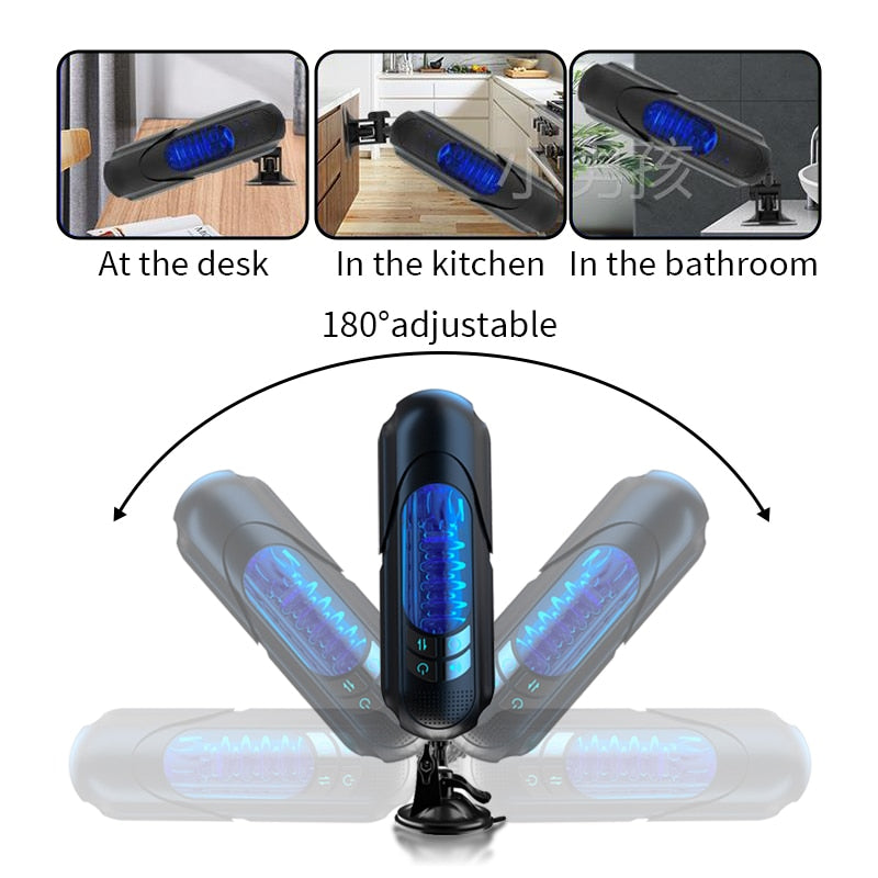 Automatic Male Masturbator Cup Powerful Vibrating Blowjob Sucking Telescopic Vaginal Mouth Trainer Adult Sex Toys For Men