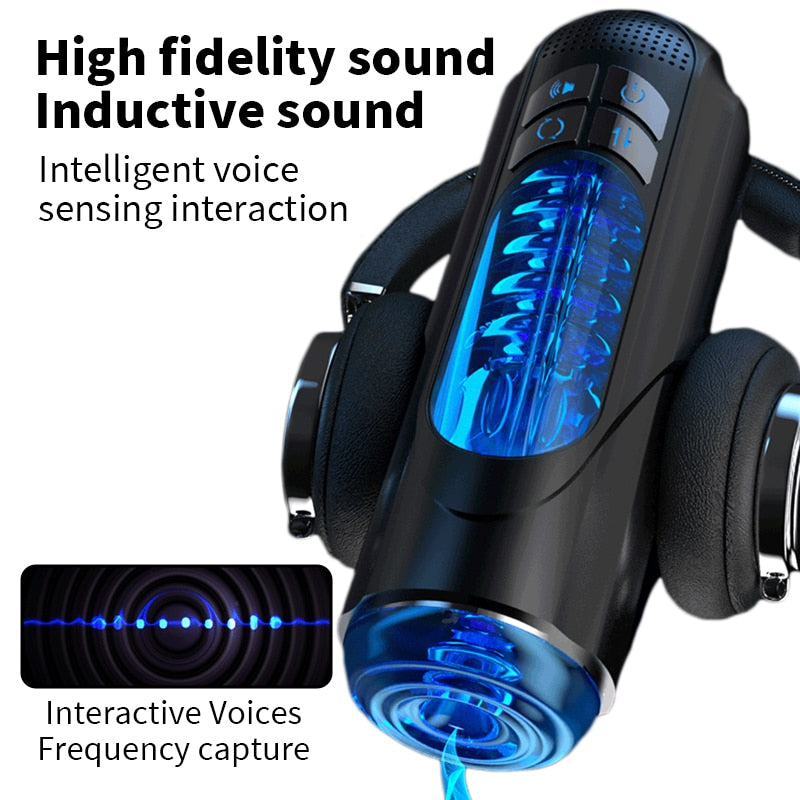 Automatic Male Masturbator Cup Powerful Vibrating Blowjob Sucking Telescopic Vaginal Mouth Trainer Adult Sex Toys For Men