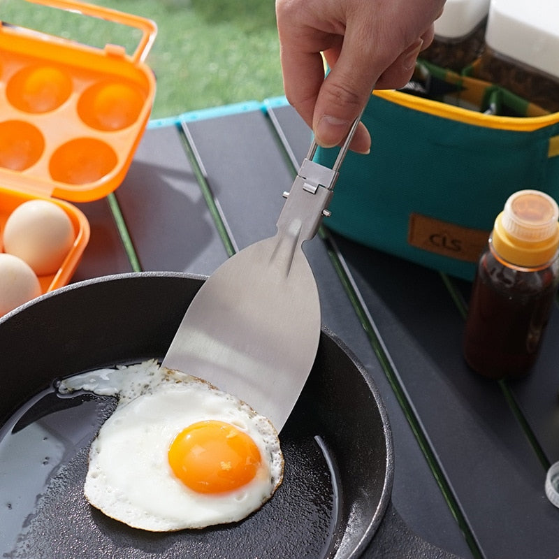 Outdoor Stainless Steel Pots Camping Soup Pots Frying Pan Household Picnic Pot Set Foldable Handle Camping Cookware Supplies