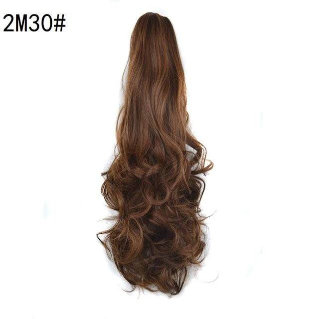 BUY 3 TOGETHER: WATCH 4 PCS + BAG+ 24inch Synthetic RED Horsetail Extensions And Fluffy Wavy Heat Resistant For Women Curling Piece