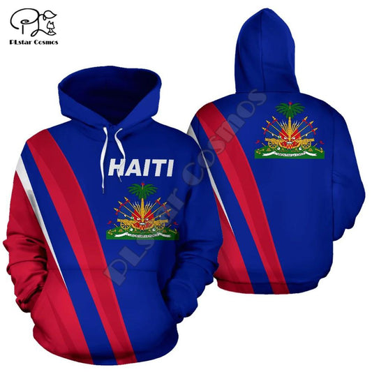 Haiti men/woman Caribbean Sea print 3D Hoodies Funny country flag Sweatshirt Fashion Hooded Long Sleeve unisex harajuku Pullover