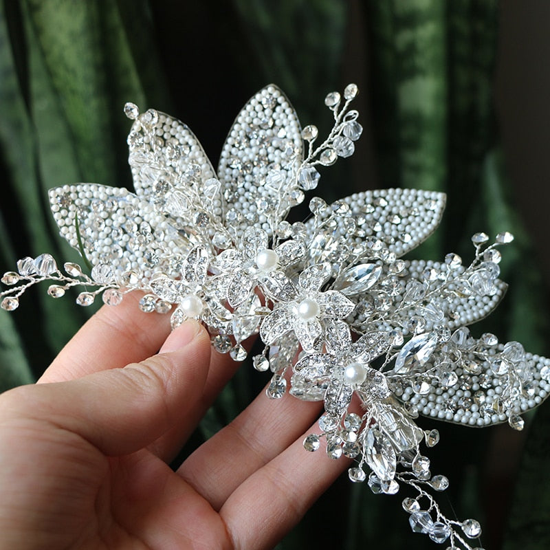 Crystal Wedding Hair Clip Hair Accessories Jewelry Ladies Hair  Accessoire Cheveux Bridal Tiaras Bijoux Hair Stick  for Women