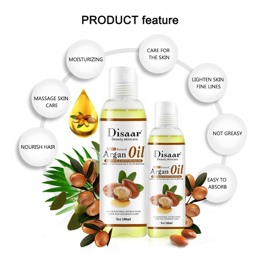 Disaar 100% Natural Organic Argan Oil Face And Body Relaxation Oil Massage Moisturizing Hydrating Best Skin Care Control Product