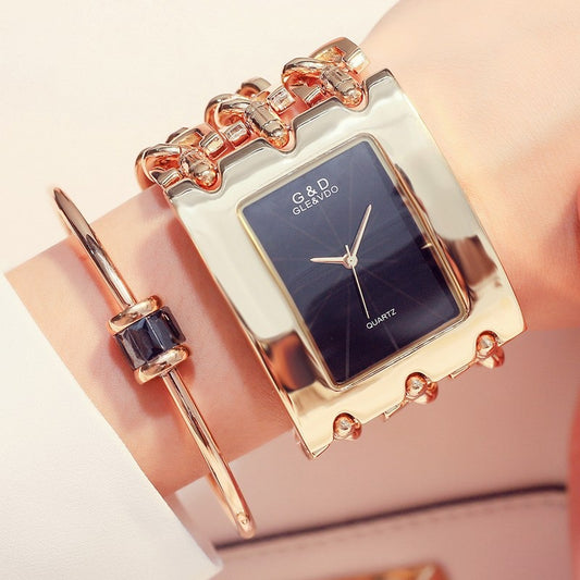 Gold/ Rose Gold / Silver Strap Watch Women Luxury Brand Hot Ladies Wristwatches Full Stainless Steel Rhinestone Quartz Watch