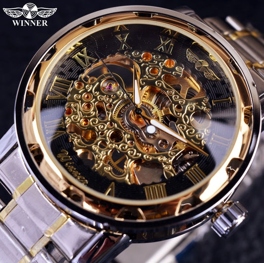 Transparent Gold Watch Men Watches Top Brand Luxury Relogio Male Clock Men Casual Watch Montre Homme Mechanical Skeleton Watch