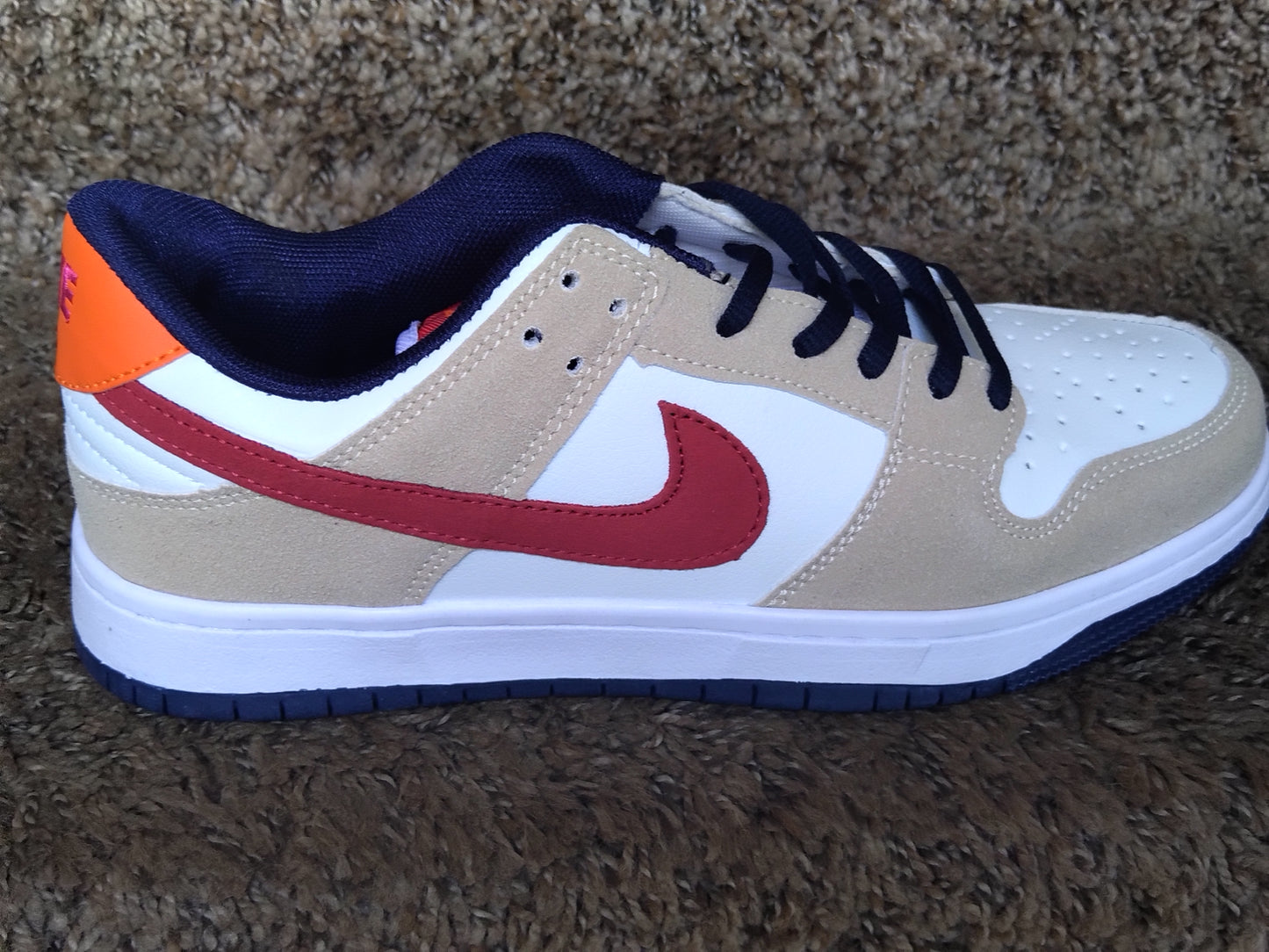 NIKE DUNK AIR FORCE 1 CREME, RED SALMON AND KHAKI/SB UNISEX