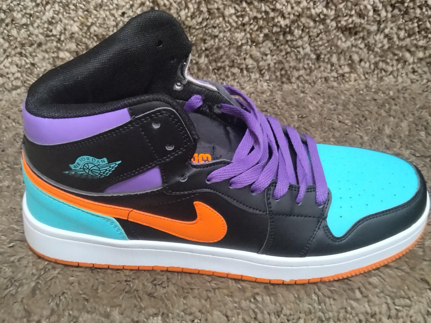 Nike Air Jordan 1 OG Men's and Women's Casual Sneakers Shoes Top Purple, green and black Price$60.00