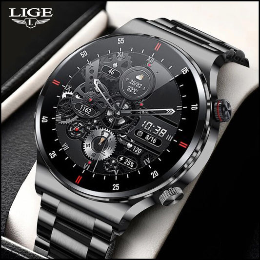 LIGE ECG+PPG Bluetooth Call Smart Watch 2023 Men Full Touch Sport Watch Health Tracker Men Smartwatch Waterproof For Android Ios