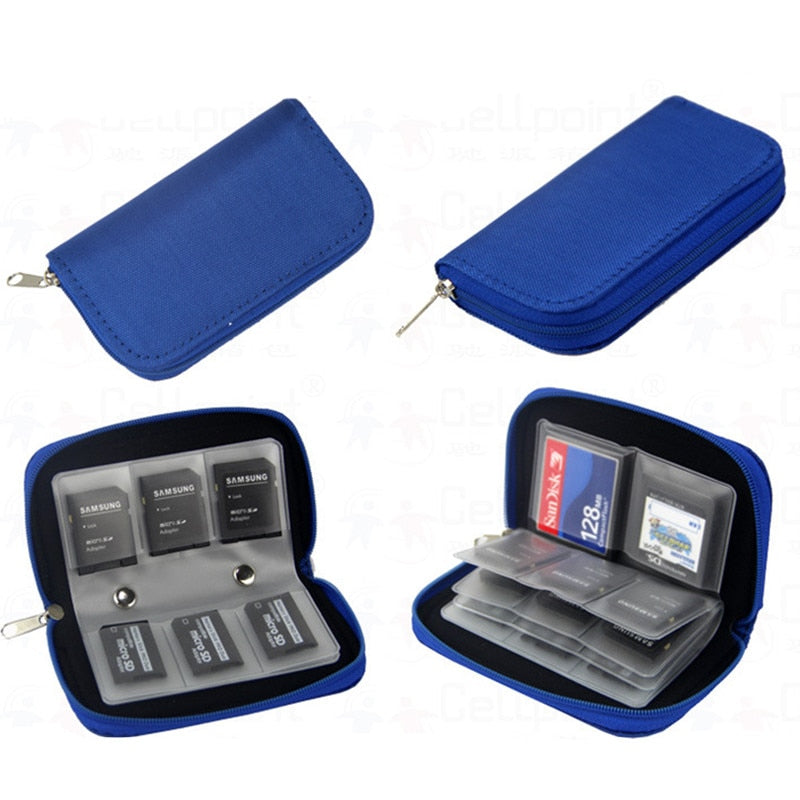 22 Slots Function Memory Card Cases Credit Holder For Micro SD ID Men Women Stick Storage Bag Carrying Pouch Protector 11*6*2cm