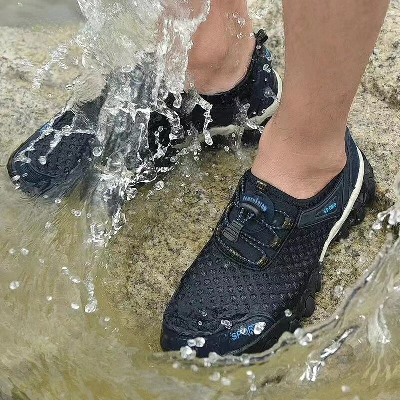 2023 Summer Men Casual Sneakers Breathable Mesh Non Slip Outdoor Hiking Shoes Climbing Trekking Barefoot Sneakers