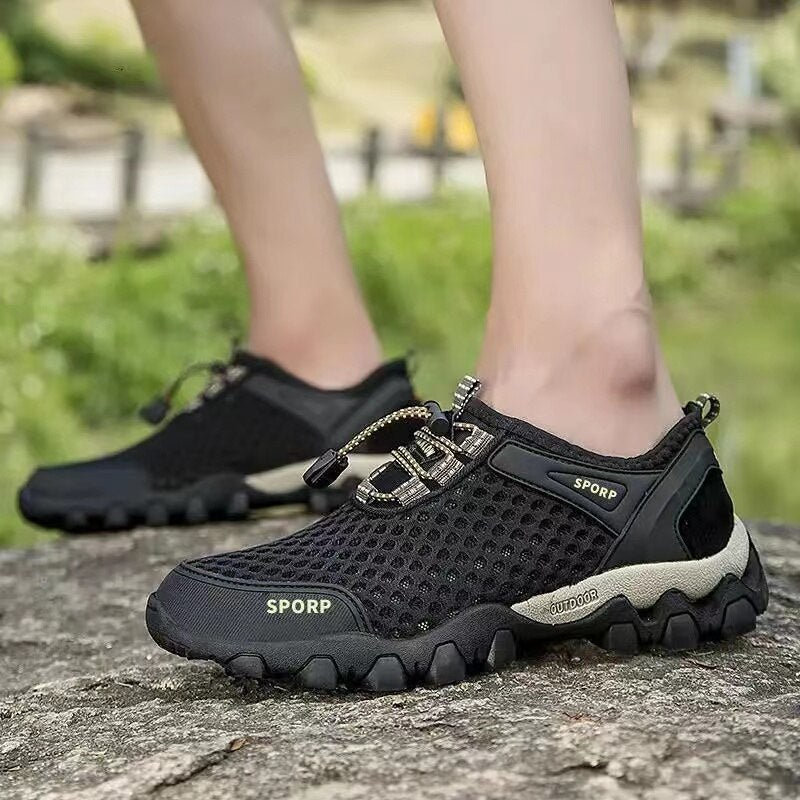 2023 Summer Men Casual Sneakers Breathable Mesh Non Slip Outdoor Hiking Shoes Climbing Trekking Barefoot Sneakers