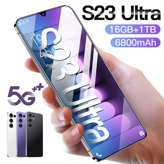 S23 Ultra Global Version Face ID Cellphones 6.8 Inch Smartphone 16G+1TB Cell Phone 4G 5G Mobile Phones 6800mAh Battery 48MP+64MP