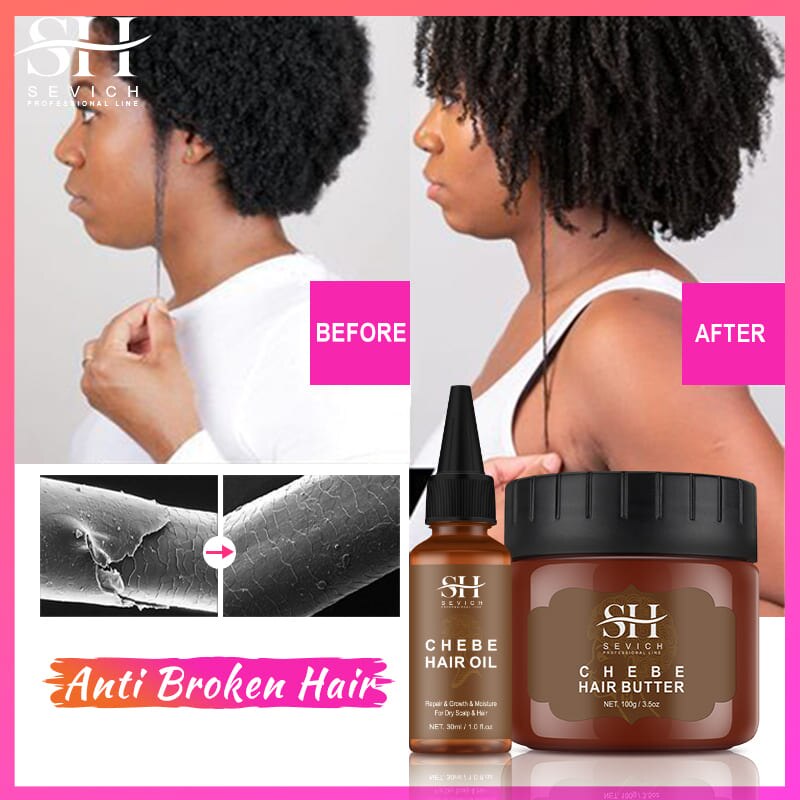 100G Fast Hair Growth Set Traction Alopecia Chebe Hair Mask Anti Hair Break Hair Growth Oil Hair Loss Treatment Hair Care Sevich