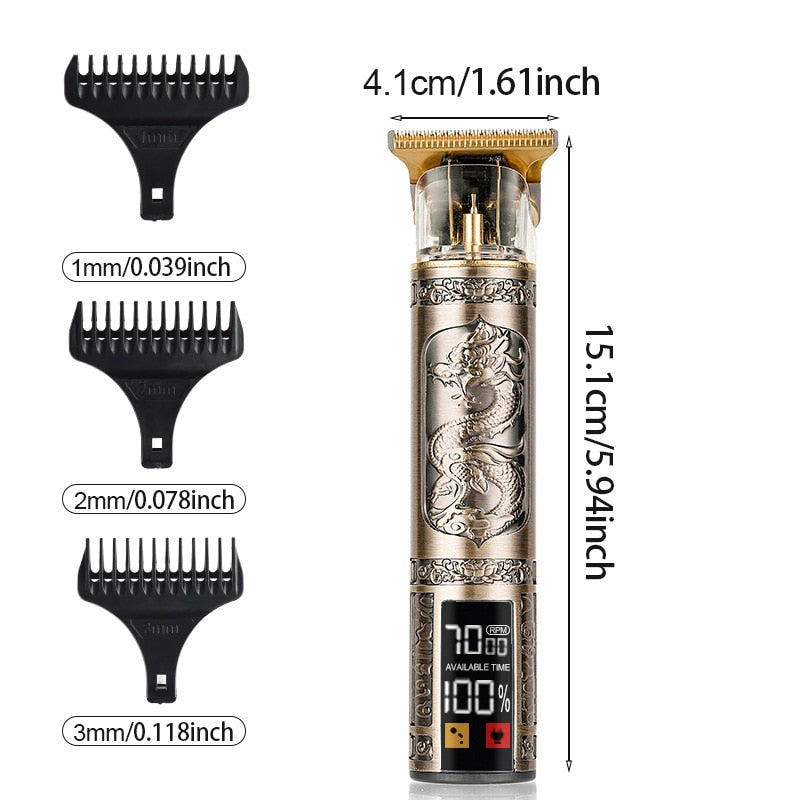 T9 Hair Clipper Electric Clipper Hairdressing USB Electric Three-speed Speed Adjustment Large-screen Power Display Metal Shaver