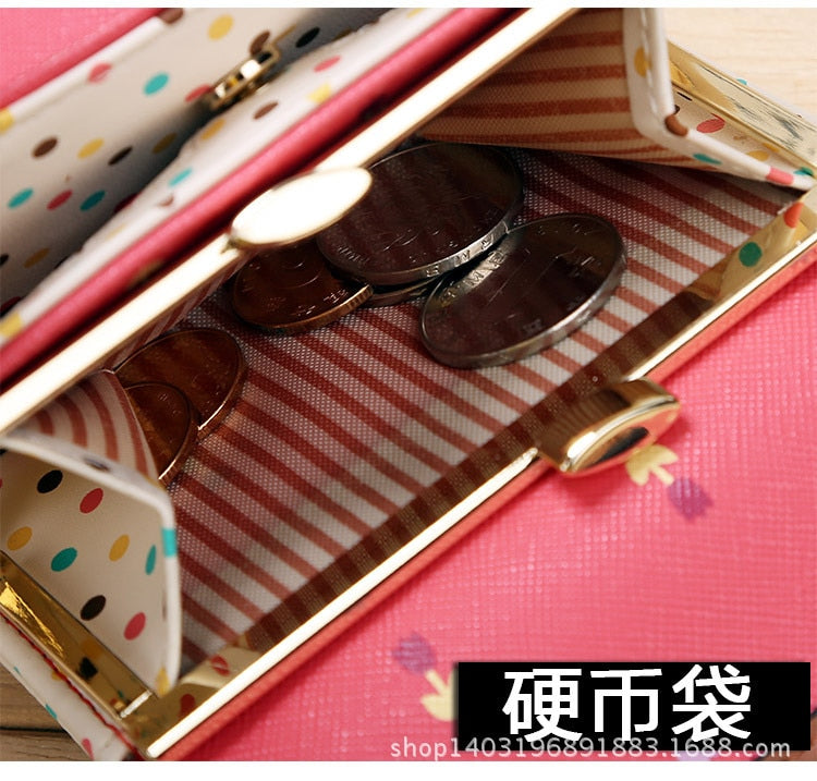 Folding Wallet Ladies Wallet Short Cut Cute Small Coin Purse Fashion Flower Ladies Coin Purse Card Case Sweet and Fresh